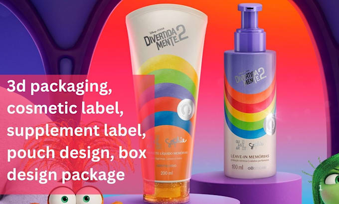 Gig Preview - 3d packaging, cosmetic label, supplement label, pouch design, box design package