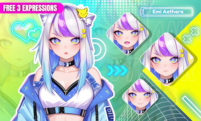 Gig Preview - Design vtuber model character live2d high quality anime art styles for streams