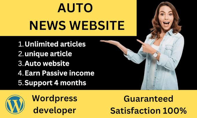 Gig Preview - Create a high quality automated news website with wordpress