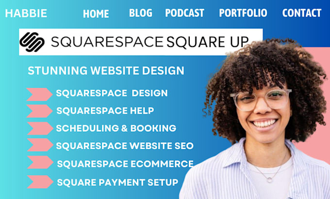 Gig Preview - Do squarespace square up ecommerce website design redesign square online booking