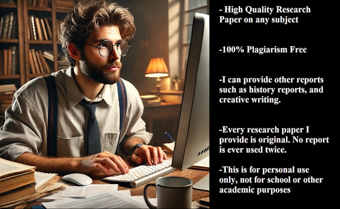 Gig Preview - Craft you an original research paper that is plagiarism free