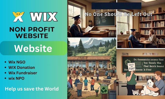 Gig Preview - Design a nonprofit wix website, wix landing page using elementor pro