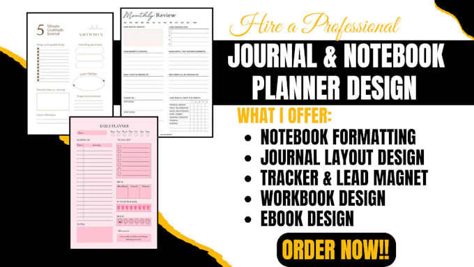 Gig Preview - Design kdp journal, format kindle journal, tracker, digital planner workbook