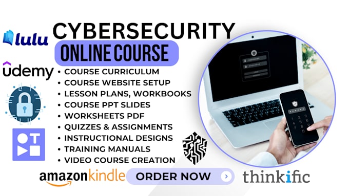 Gig Preview - Write cybersecurity online course content edit  video on tella ppt slides ebook