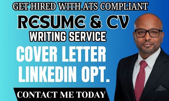 Gig Preview - Write, edit your resume or cv, cover letter and linkedin optimization