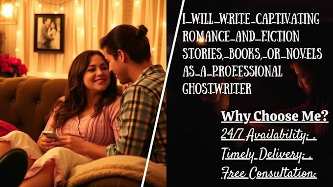 Gig Preview - Write romance and fiction stories, books or novels as a professional ghostwriter