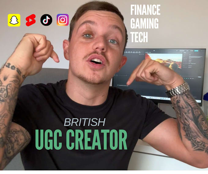 Gig Preview - Create a british gaming tech finance ugc video