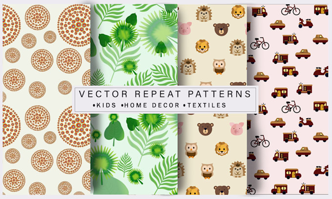 Gig Preview - Create vector seamless textile repeat pattern