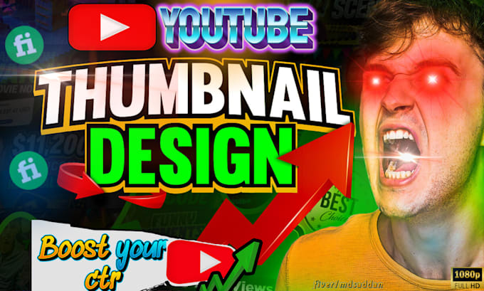 Gig Preview - Eye catchy attractive youtube thumbnail within 1 day