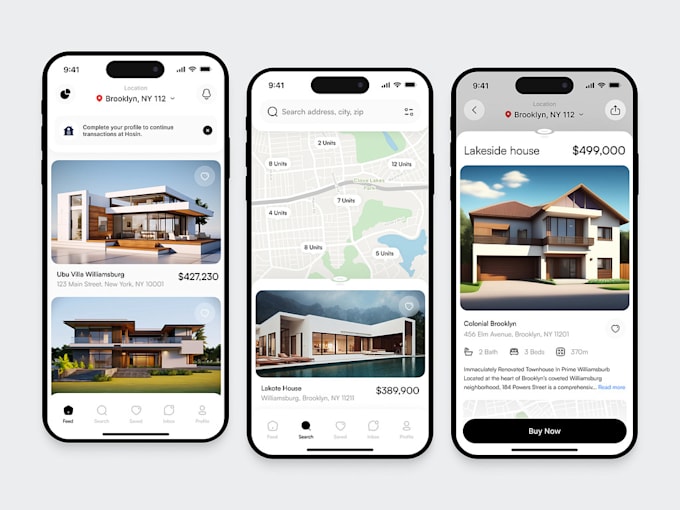 Bestseller - design and develop real estate mobile app realtor app uiux figma framer design