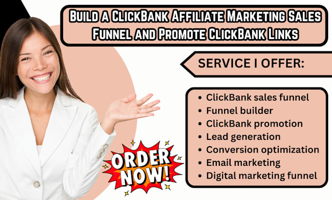 Gig Preview - Build a clickbank affiliate marketing sales funnel and promote clickbank link