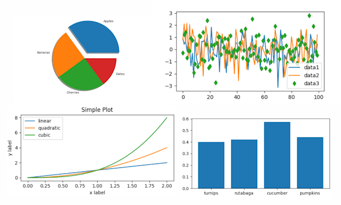 Gig Preview - Create 2d graphs, bar charts, and plots using matplotlib in python