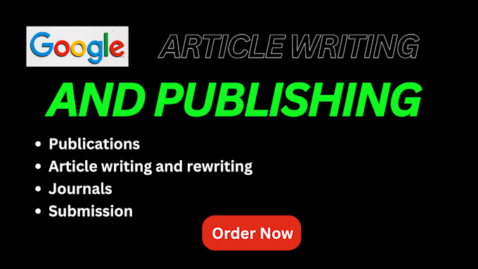 Gig Preview - Write and publish research article in google scholar indexed journal