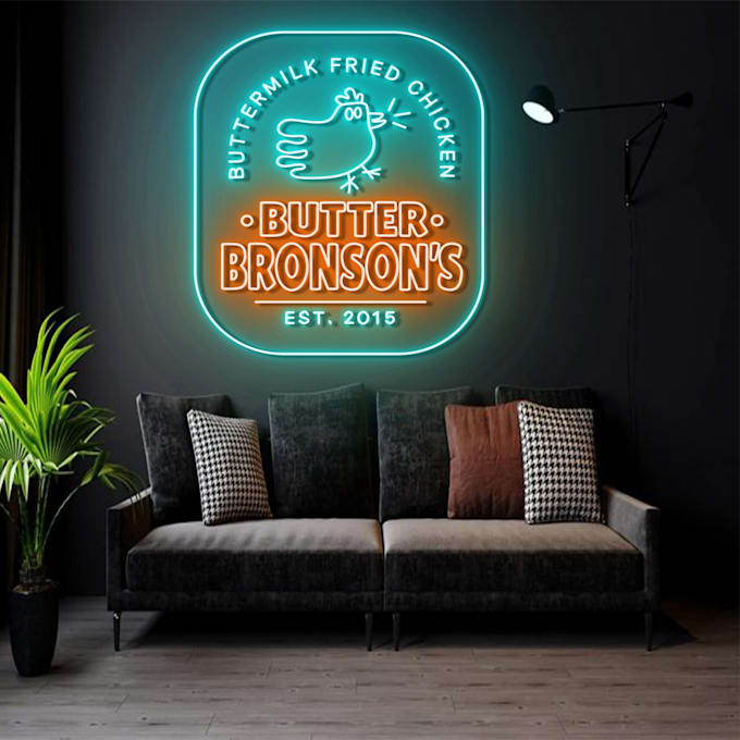 Gig Preview - Design 3d neon sign neon logo or neon text with acrylic effect