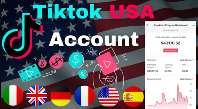 Gig Preview - Create USA tiktok account, USA tiktok ads account, USA tiktok ads manager