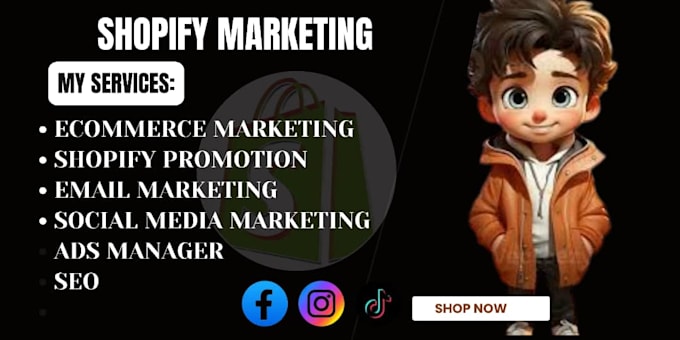 Gig Preview - Do shopify ecommerce marketing social media promotion ads manager SEO