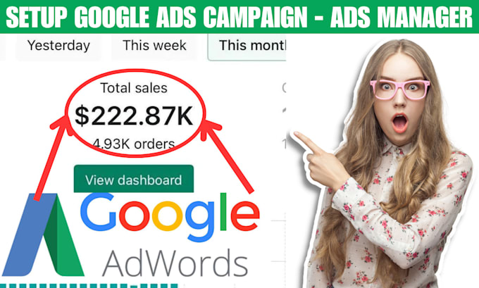 Gig Preview - Setup manage google ads campaign adwords optimize ads PPC campaigns from scratch