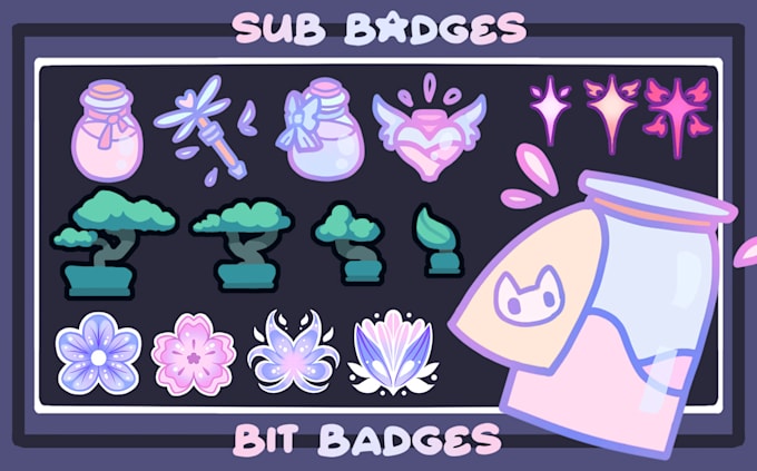 Gig Preview - Create custom sub badges or bit badges for you