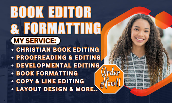 Gig Preview - Do developmental editing, copy editor, fiction novel, nonfiction christian ebook