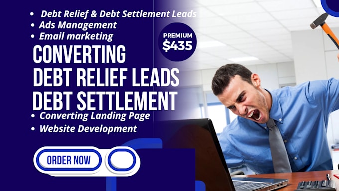 Gig Preview - Help generate debt relief leads manager ads set up email marketing sales funnel