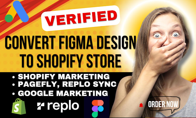 Gig Preview - Convert replo, figma design to shopify store, create shopify dropshipping store