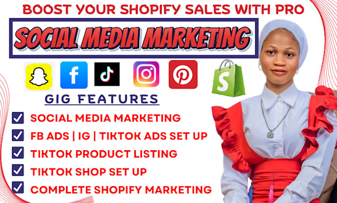 Gig Preview - Set up fb ads, instagram ads, facebook shop, tiktok shop to boost shopify sales