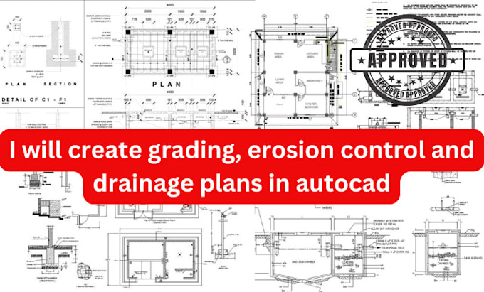 Gig Preview - Create grading, erosion control and drainage plans in autocad