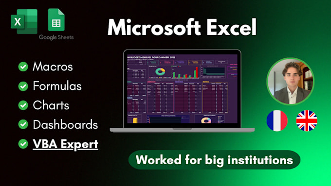 Gig Preview - Create excel vba automation, formulas and dashboards