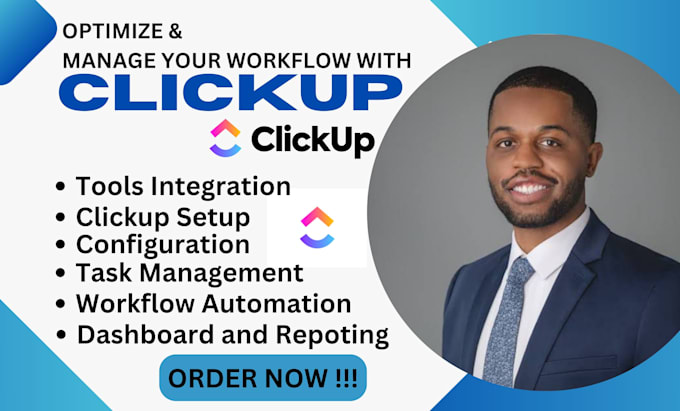 Gig Preview - Be your clickup expert and manage your clickup workflows