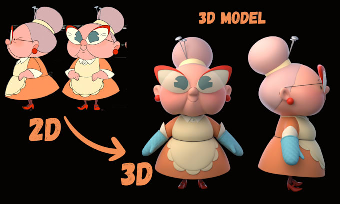 Gig Preview - Create 3d character model miniature convert 2d to 3d stl 3mf for 3d printing