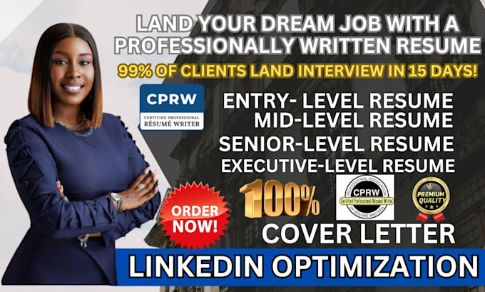 Bestseller - write, upgrade your resume, CV, cover letter  optimize linkedin within 12hours