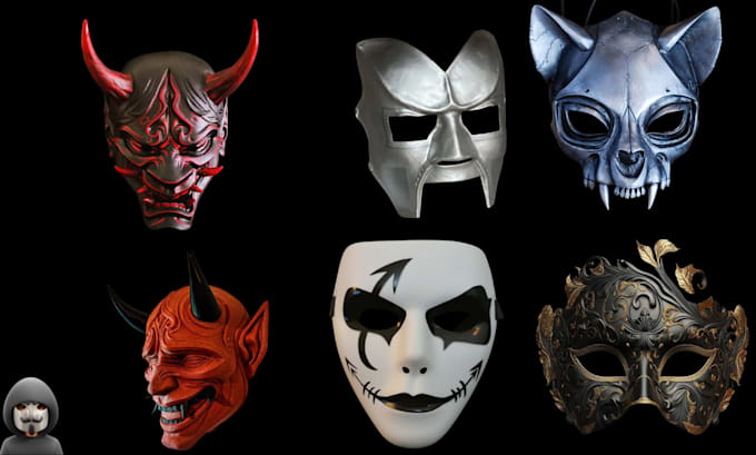 Gig Preview - Sculpt 3d cosplay oni mask vintage mask 3d helmet 3d armor for 3d printing