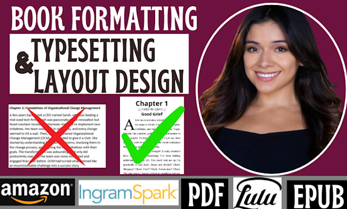 Gig Preview - Do book formatting, book layout design, typesetting for ingram spark, kdp, lulu