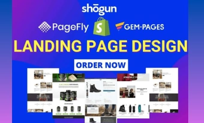 Gig Preview - Design landing page shopify using shogun buildfly and layouthub landing page