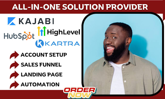 Gig Preview - Do gohighlevel account setup husbpot crm automation kartra kajabi course website