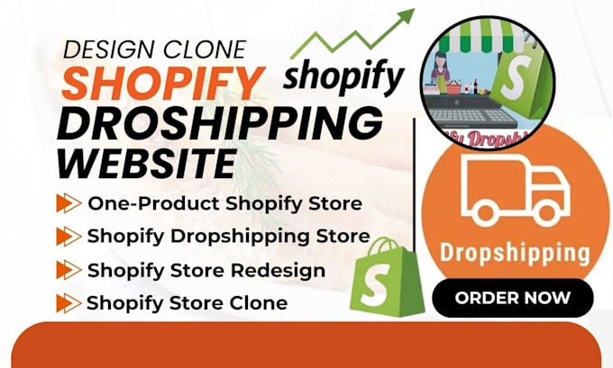 Gig Preview - Design redesign clone shopify dropshipping store one product shopify website