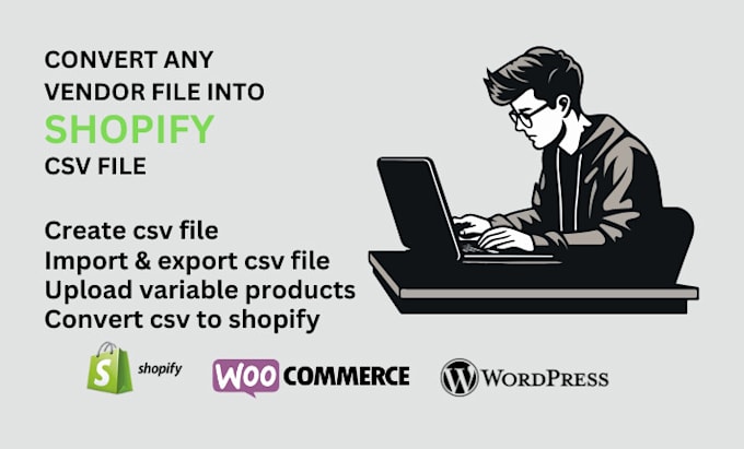 Gig Preview - Do shopify product upload and import csv to woocommerce