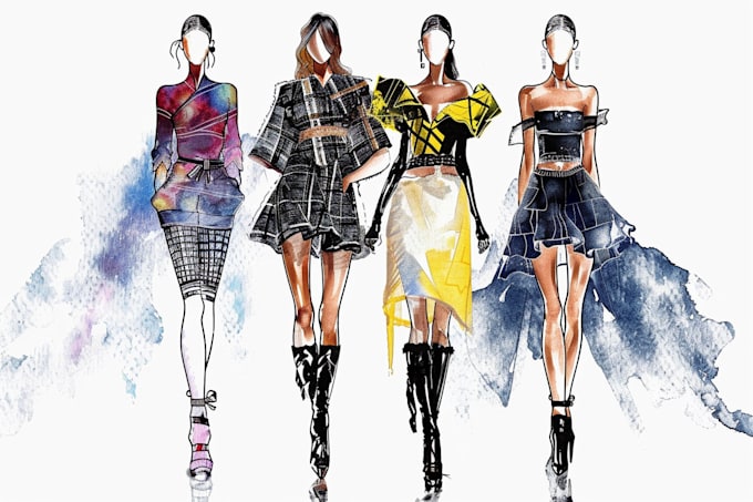 Gig Preview - Make a fashion illustration, design collections art for you