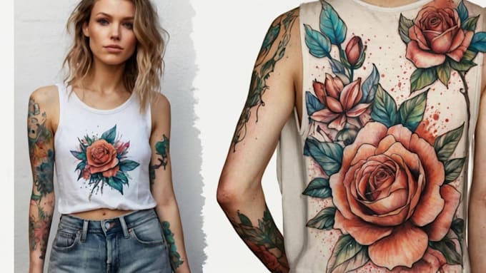 Gig Preview - Create your watercolor custom tattoo design and illustration