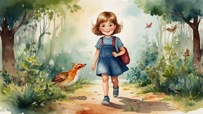 Gig Preview - Create watercolor children book illustration