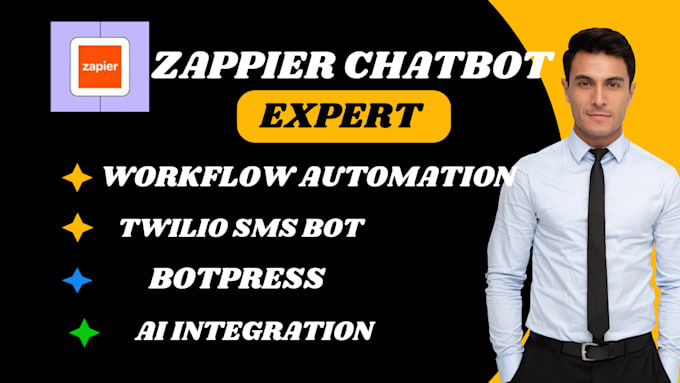 Gig Preview - Set up zappier chatbot botpress twilio smsbot ai integration workflow automation