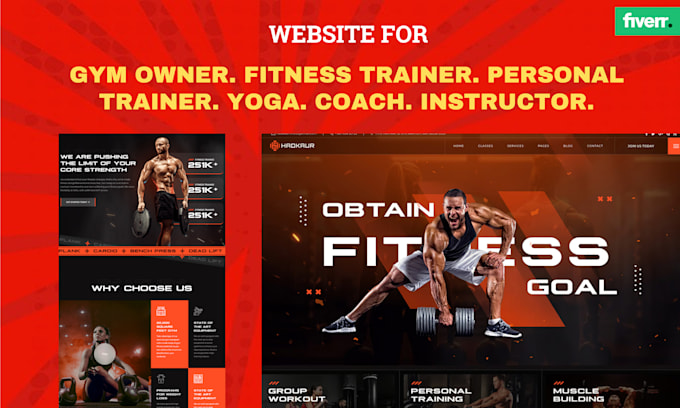 Gig Preview - Design gym websites, personal trainers, fitness trainers, coaches, yoga websites