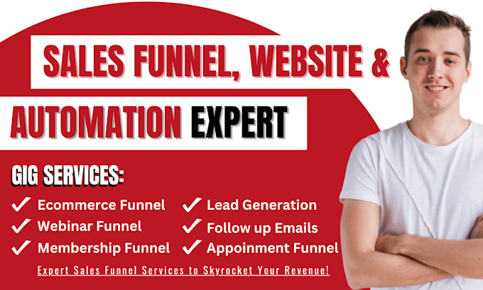 Gig Preview - Do clickfunnels sales funnel, systeme io automation, gohighlevel funnel builder