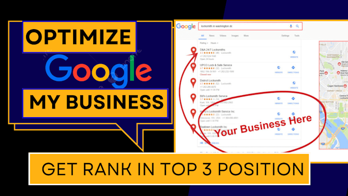 Gig Preview - Google map citation for gmb ranking and local seo to optimize business profile