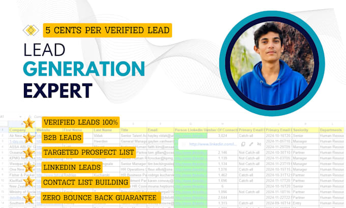 Gig Preview - Do lead generation b2b targeted prospect list linkedin leads