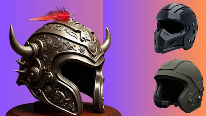 Gig Preview - Create a 3d model of a helmet or a mask for 3d printing