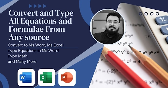 Gig Preview - Type and convert mathematics, formula and complex equations in ms word