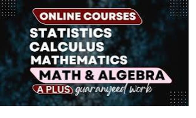 Gig Preview - Help you in statistics ,calculus, math, algebra assignmnt