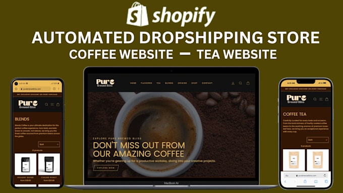 Bestseller - build 5 figures dropshipping store, coffee store, tea brand, for USA UK eu au ca