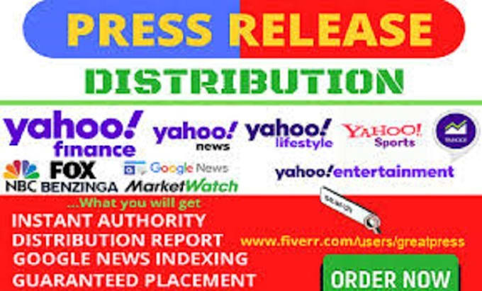 Gig Preview - Write and publish your press release on finance distribution on yahoo finance